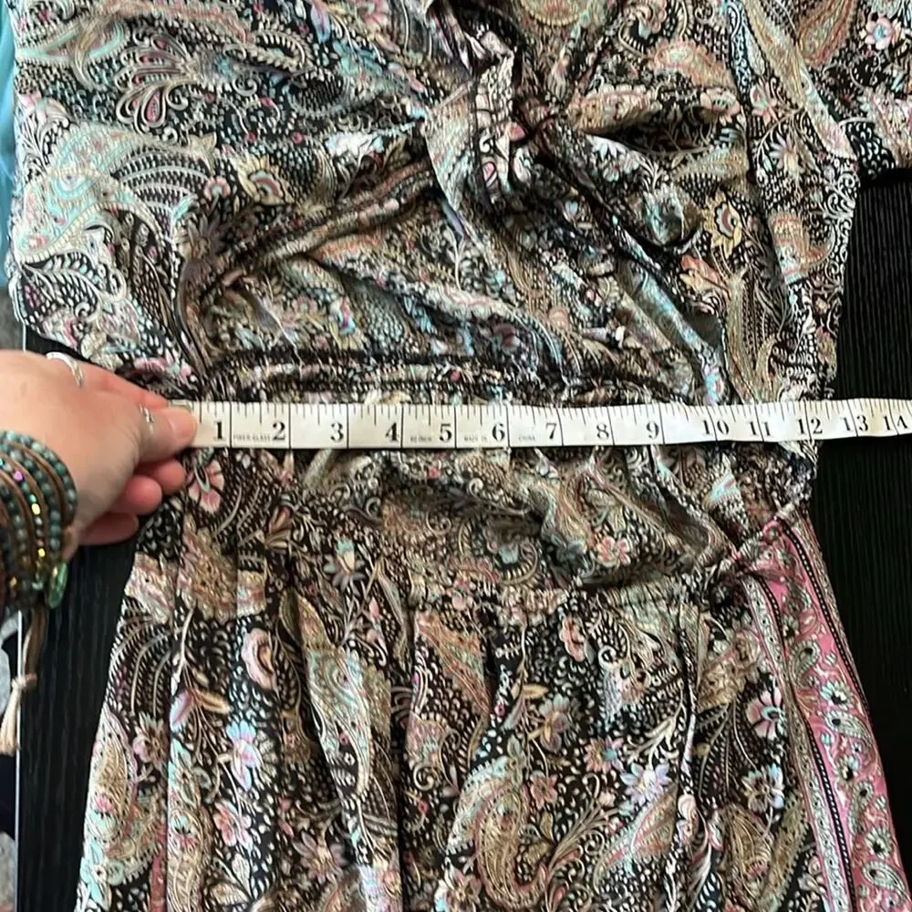 NWOT Earthbound Trading Floral and Paisley Print Tie-Front Dress